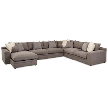 Casual Four Piece Sectional Sofa with LAF Chaise